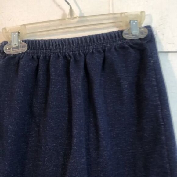 Ruffle Hem Knit Skirt - Knee Length Dark Blue Casual Everyday - Picture 5 of 7